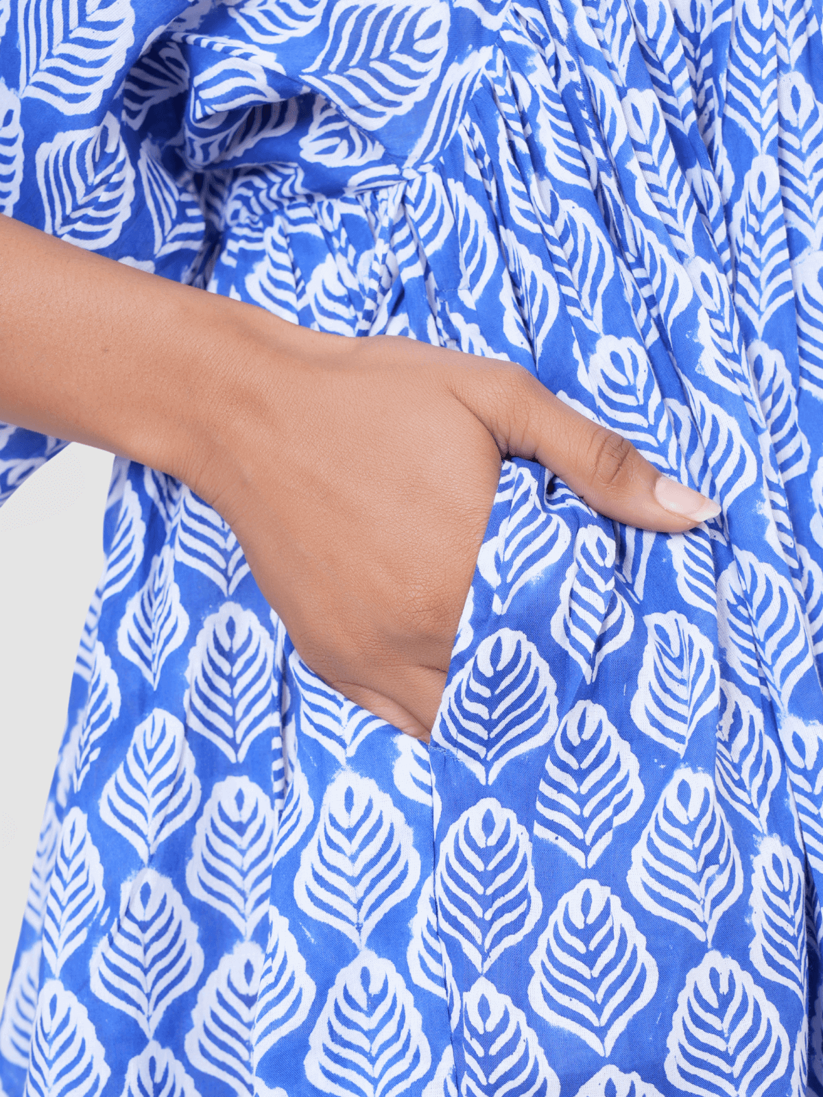 Blue-Leaf-Motif-Printed-Mini-dress-4