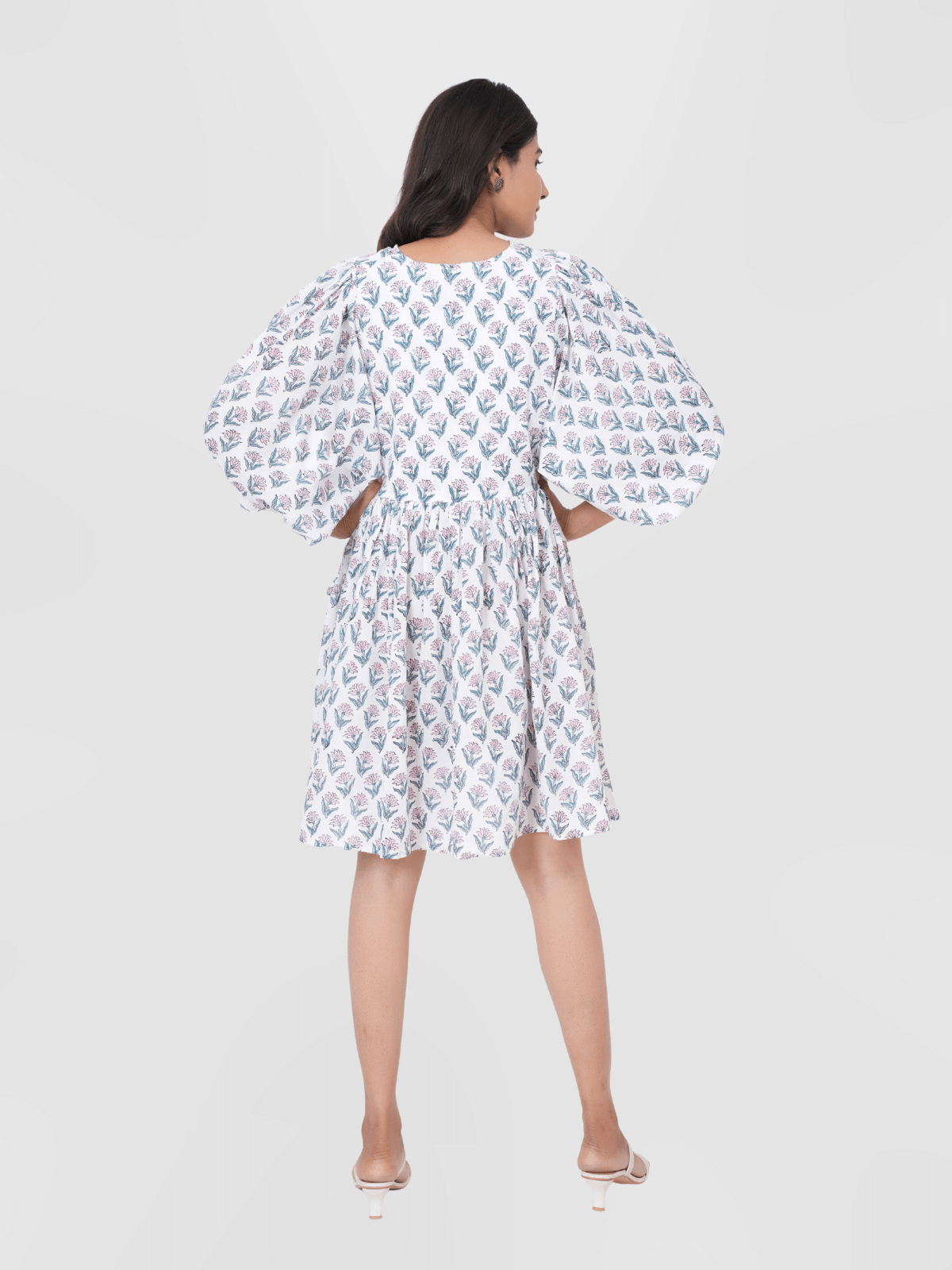 Floral-Flowers-hand-block-printed-cotton-mini-doi-dress-2