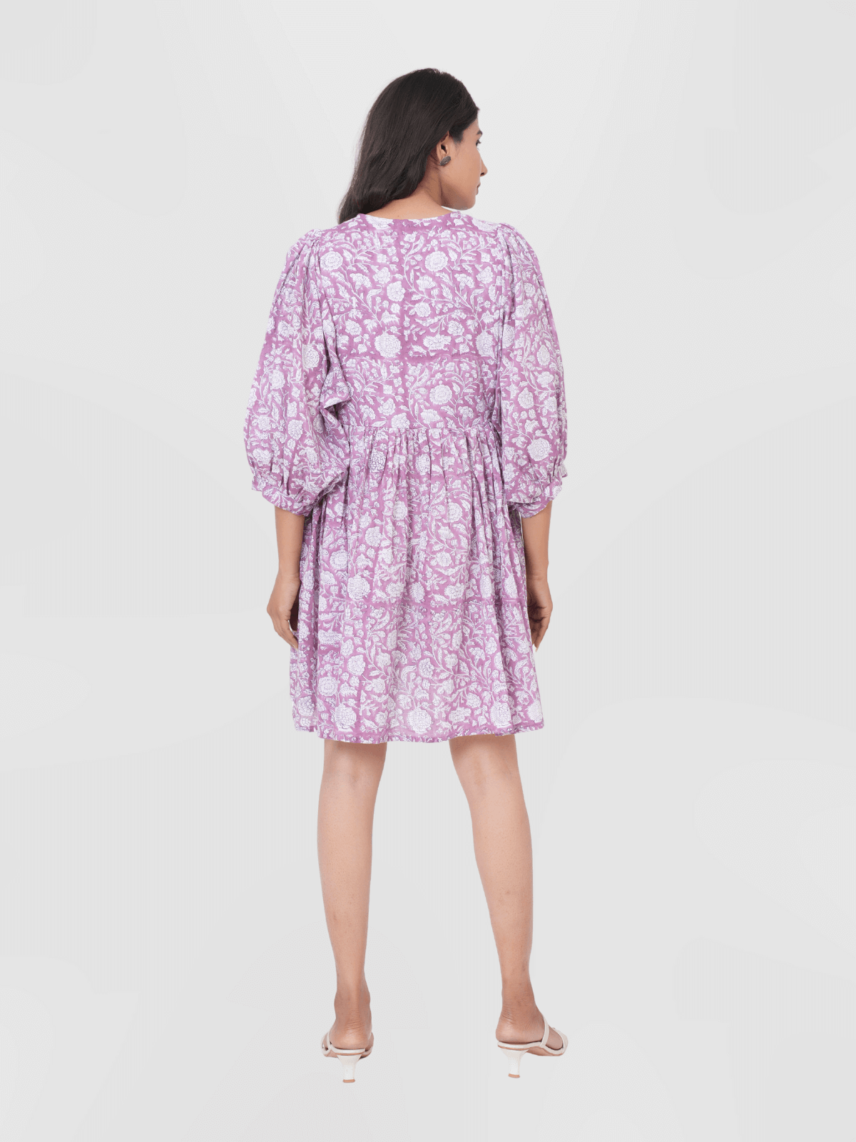 Purple-Hand-Block-Print-Cotton-Mini-Doi-Dress-2