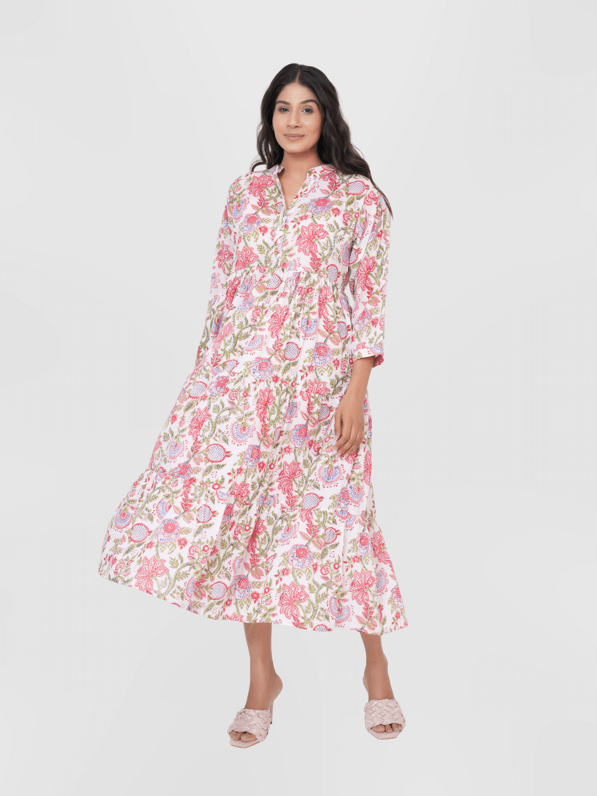 White-floral-block-print-maxi-anokhi-dress-1