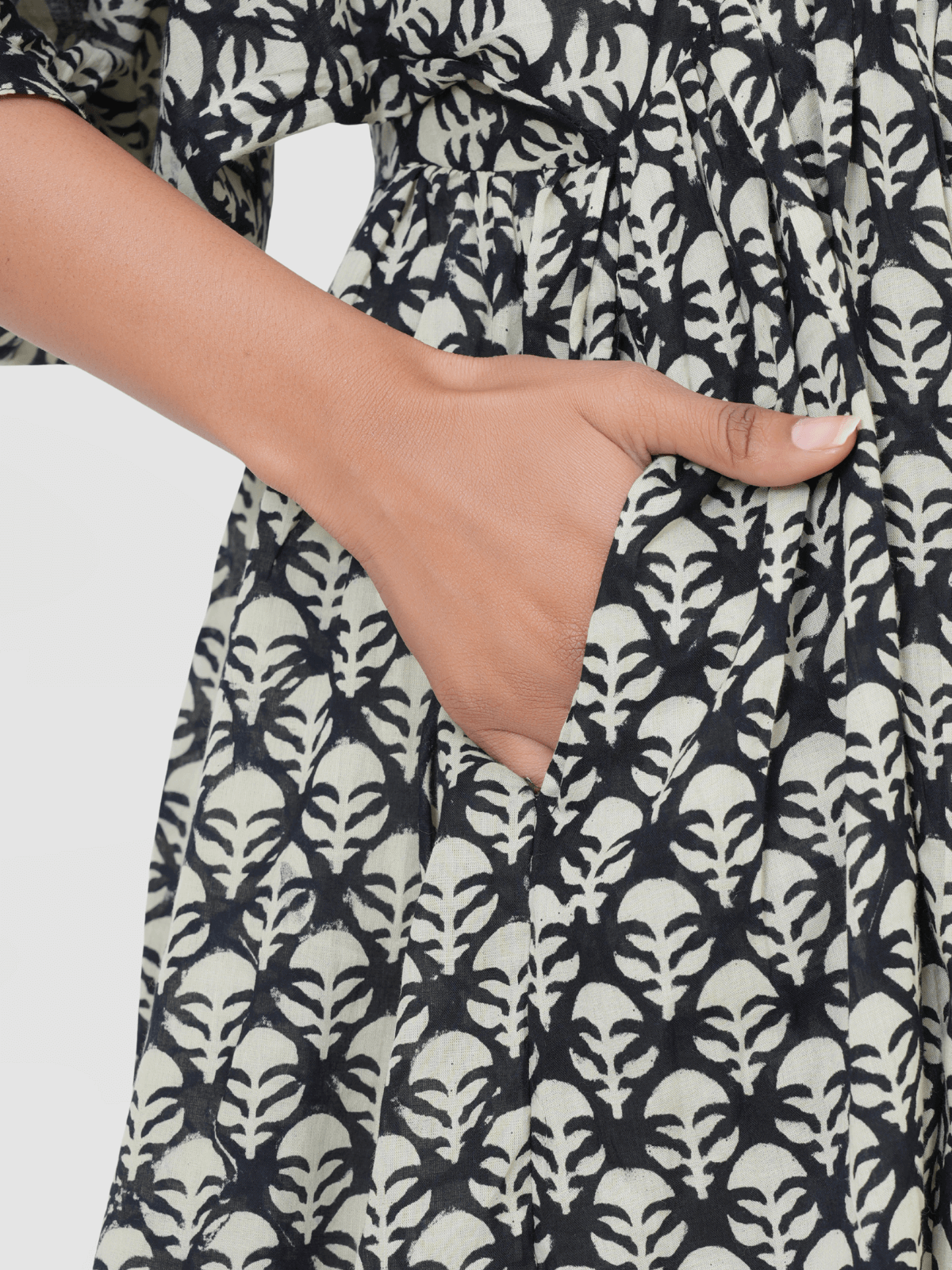 black-hand-block-print-cotton-mini-doi-dress-4