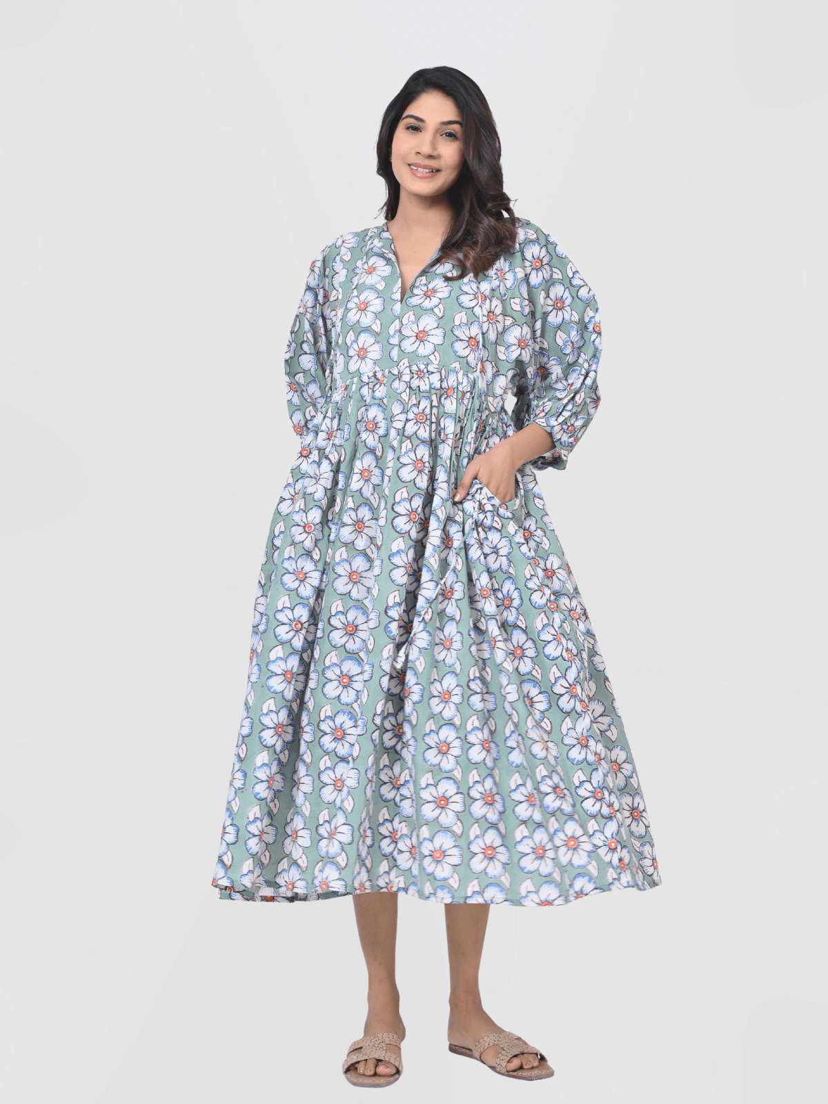 floral-leaf-printed-cotton-maxi-doi-dress-1