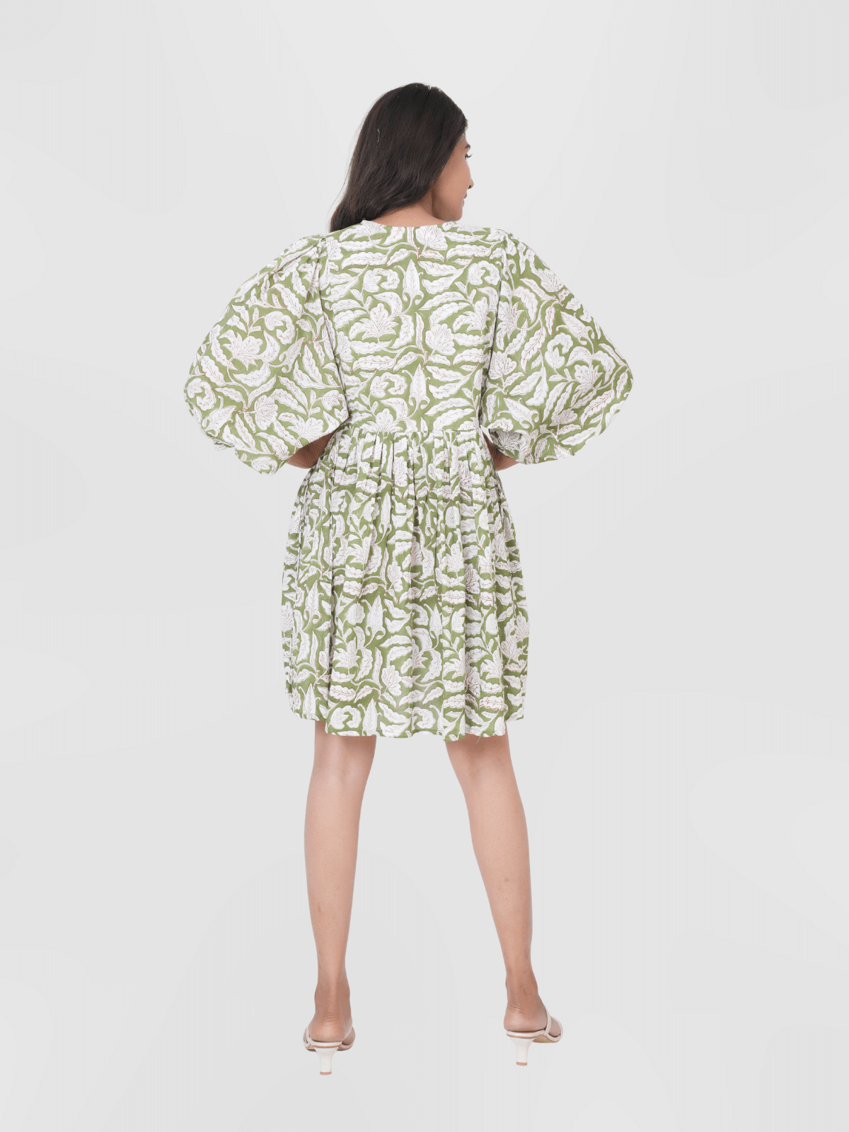 green-white-leaf-hand-block-print-cotton-mini-doi-dress-2