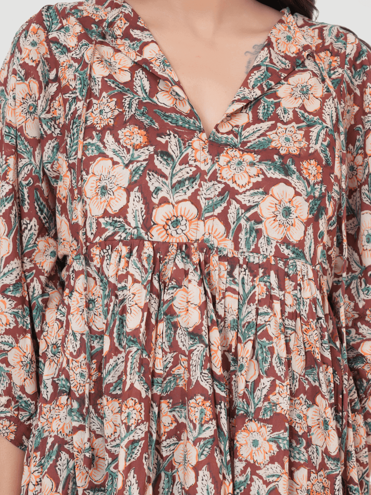 kalamkari-hand-block-print-cotton-mini-doi-dress-3