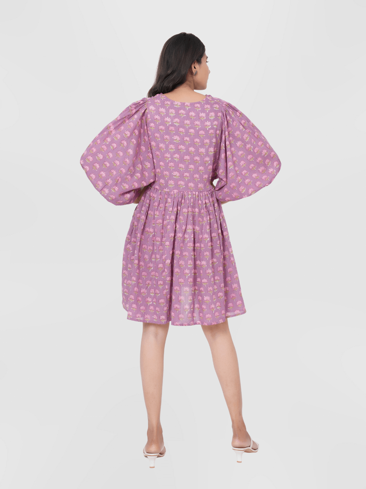 lavender-hand-block-printed-cotton-mini-doi-dress-2