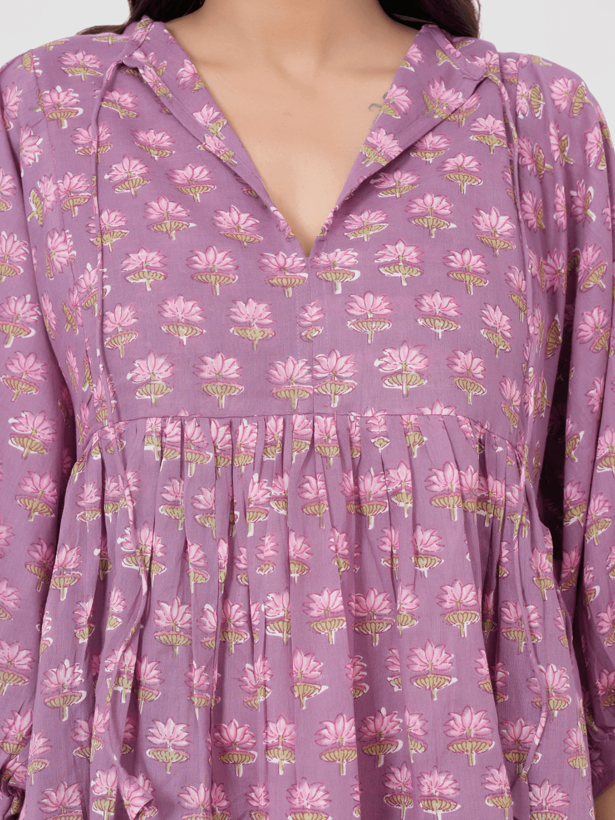 lavender-hand-block-printed-cotton-mini-doi-dress-3