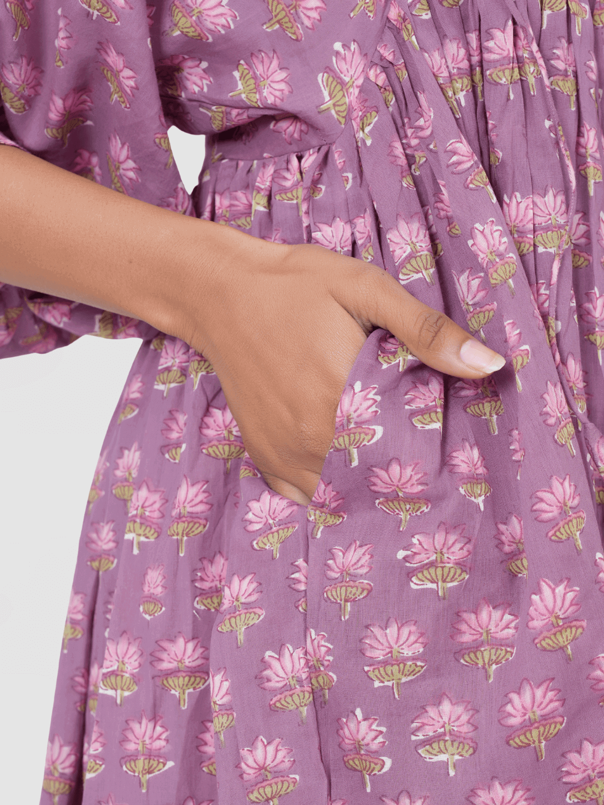 lavender-hand-block-printed-cotton-mini-doi-dress-4