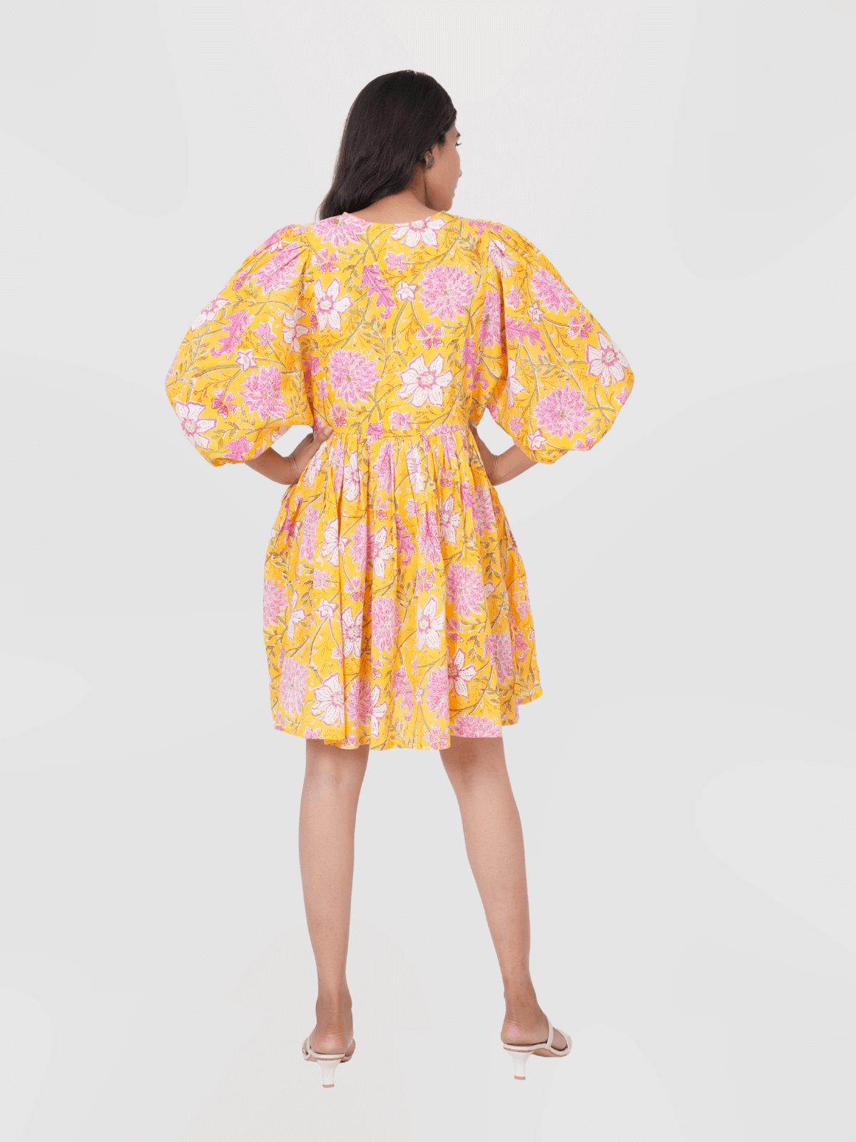 mustard-hand-block-print-cotton-mini-doi-dress-2