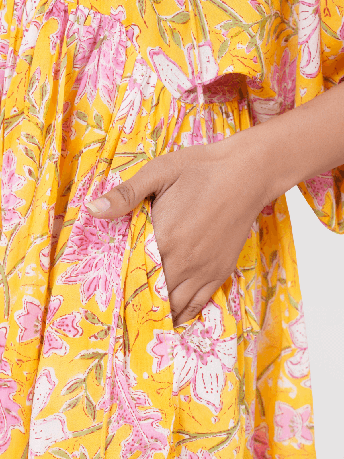 mustard-hand-block-print-cotton-mini-doi-dress-3