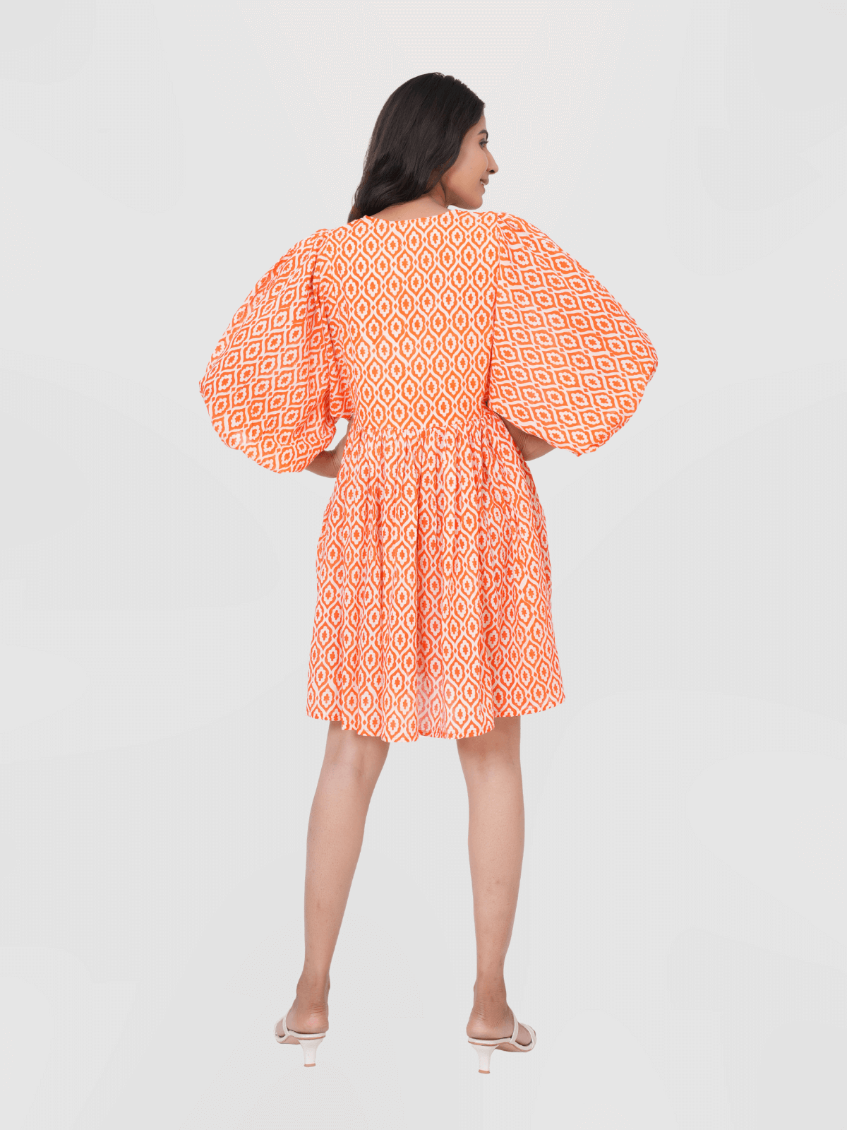 orange-floral-flowers-hand-block-printed-cotton-mini-doi-dress-2