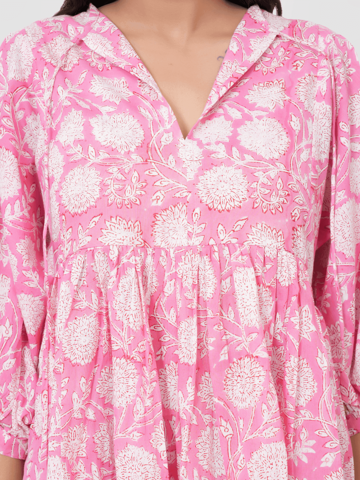 pink-floral-hand-block-print-cotton-mini-doi-dress-3