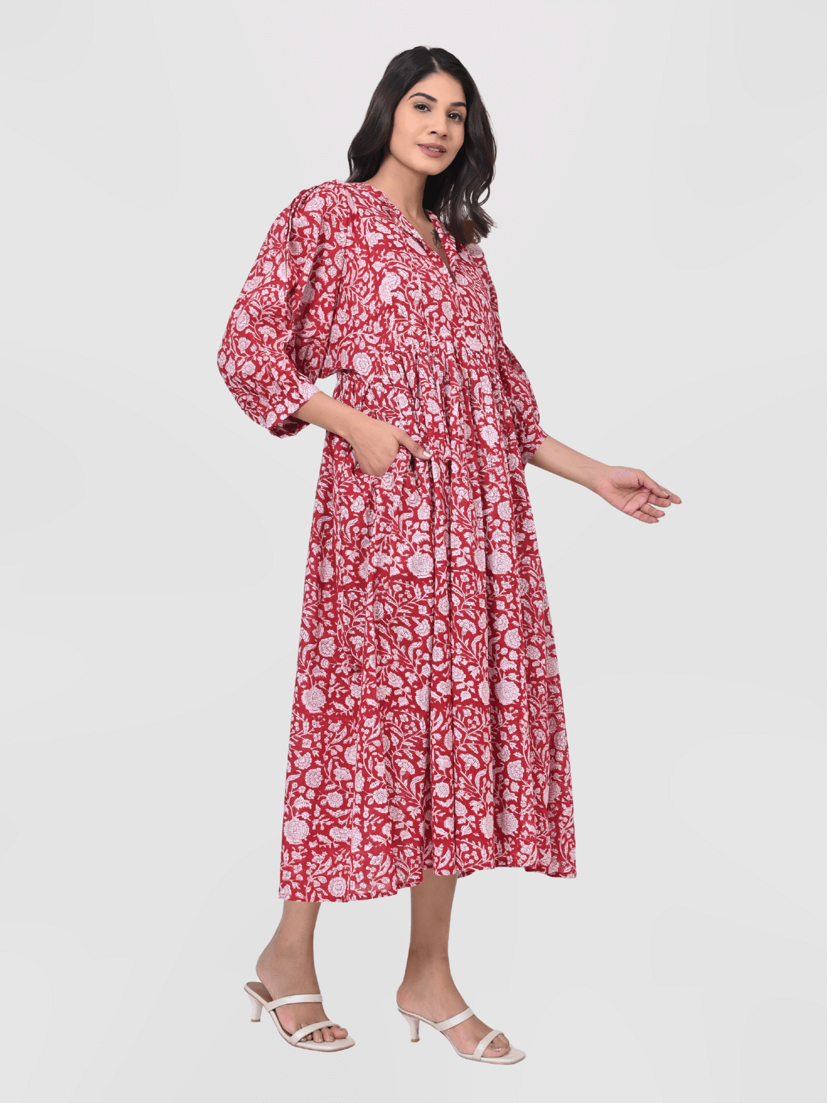 traditional-red-floral-print-cotton-maxi-doi-dress-1