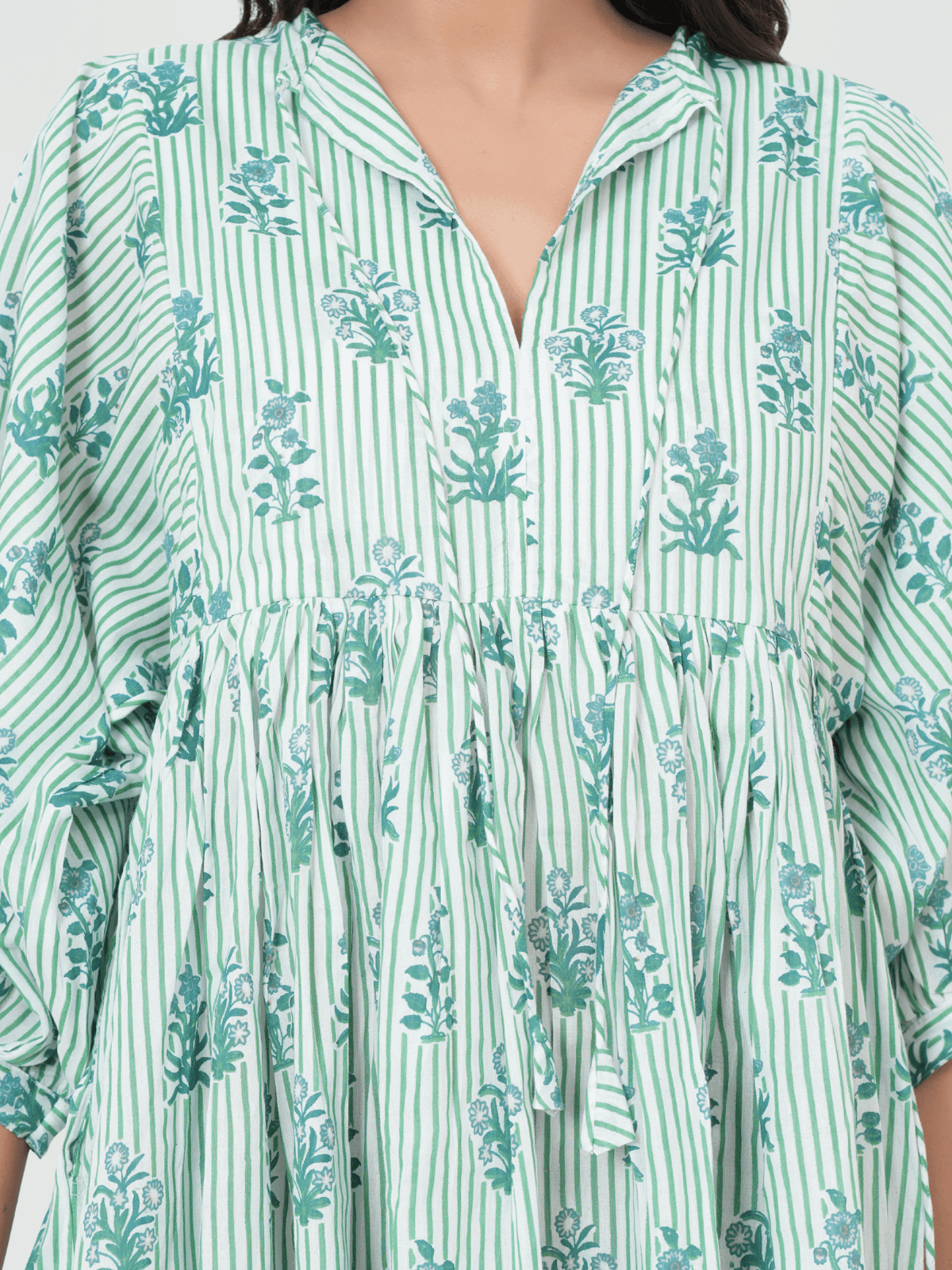 white-green-stripe-hand-block-print-cotton-mini-doi-dress-3