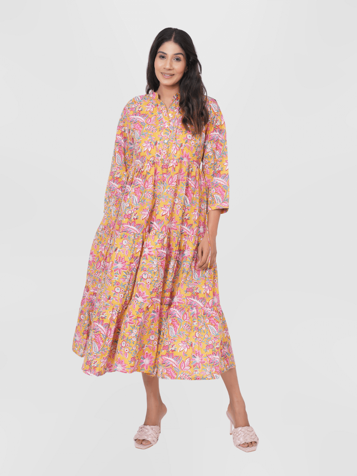 yellow-floaral-block-print-anokhi-dress-1