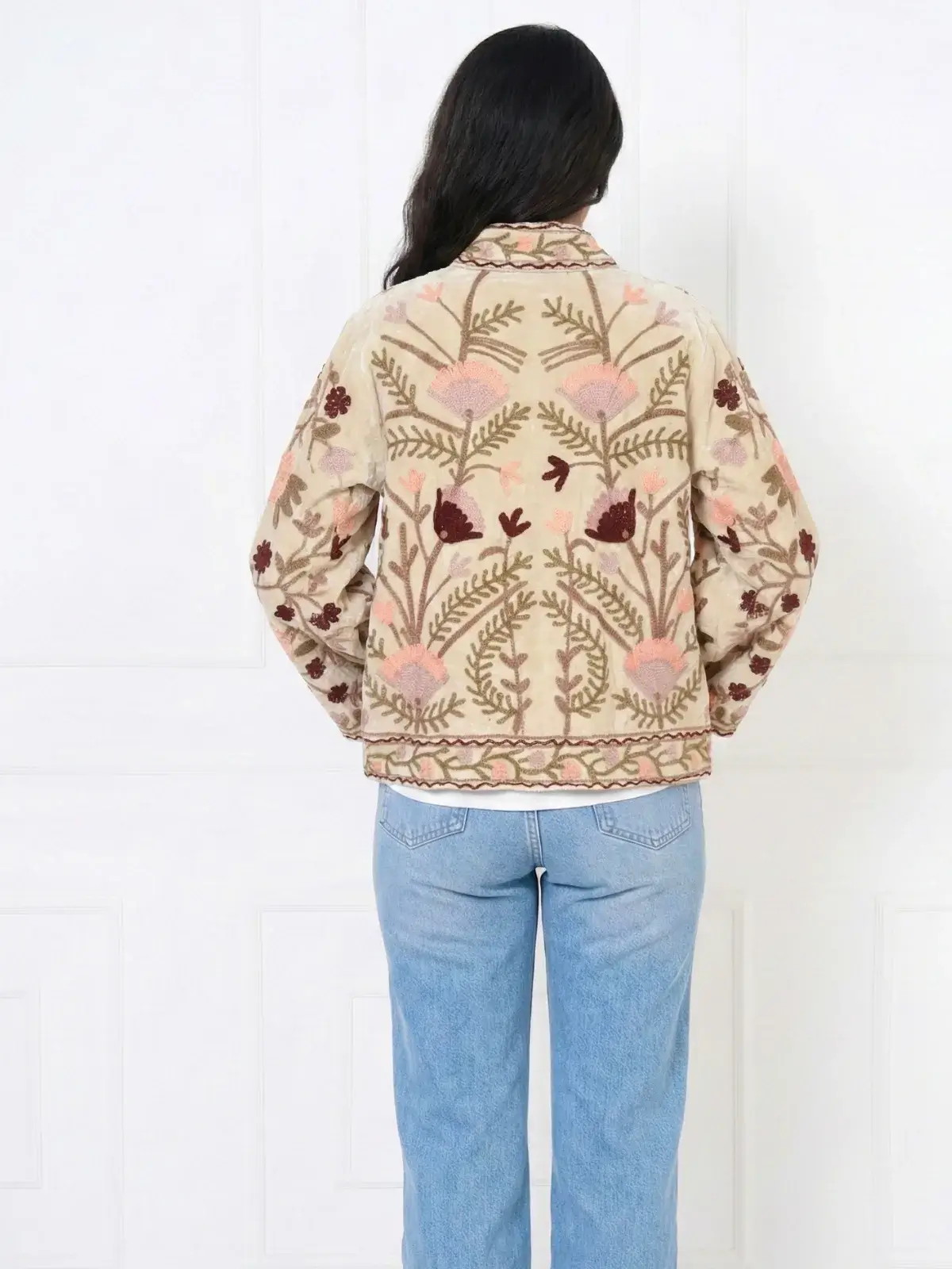 Beige-Floral-Embroidered-Cotton-Jacket-with-Striped-Lining-2